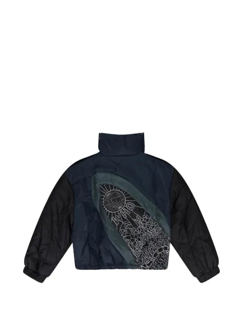 Who Decides War diagonal puffer jacket