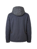 Moorer hooded button-fastening jacket