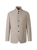Canali high-neck patch-pocket jacket