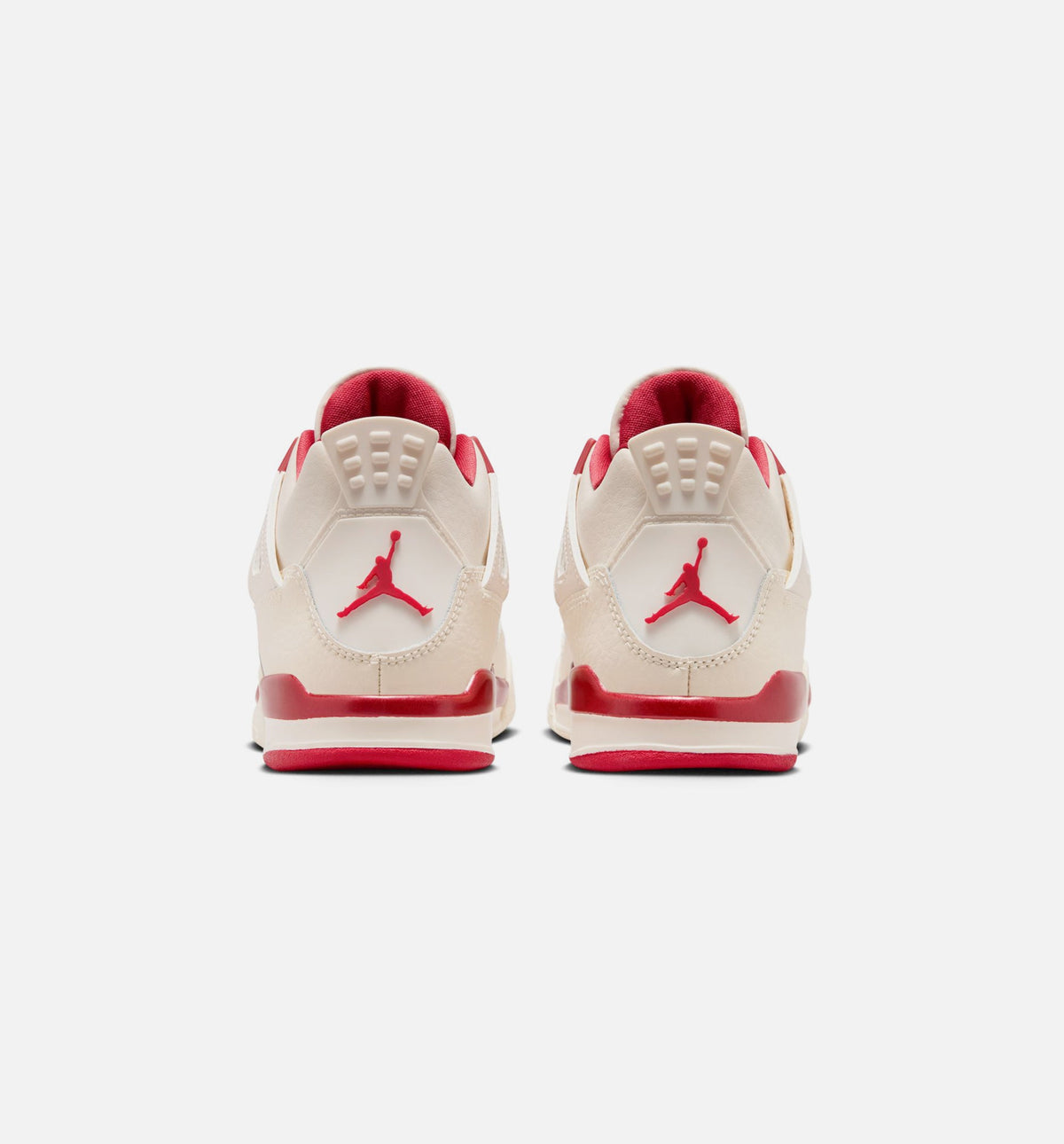 Air Jordan 4 Retro Valentine's Day Preschool Shoes - Pale Ivory Sierra Red Tough Red