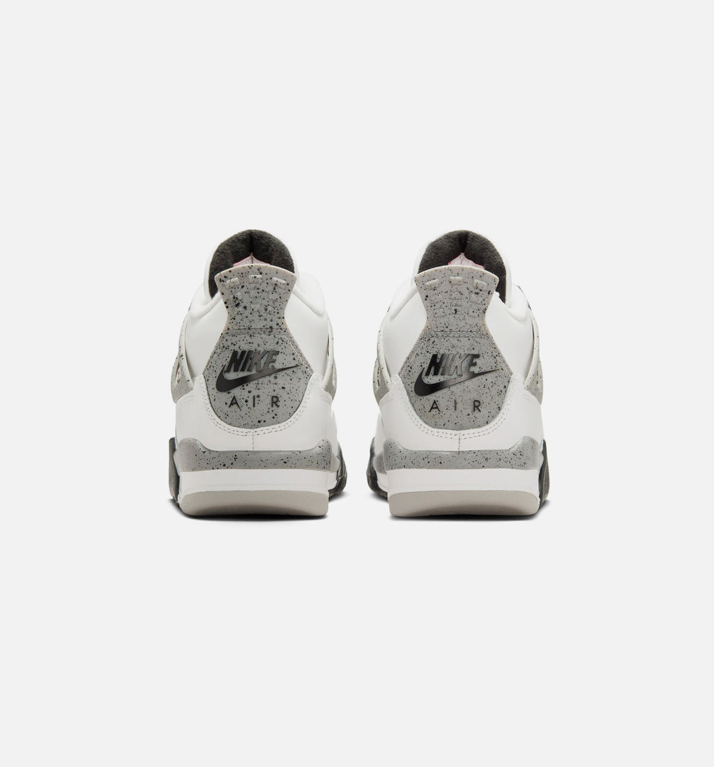 Air Jordan 4 Retro White Cement | Grade School Lifestyle Shoe | White/Fire Red/Light Graphite/Black