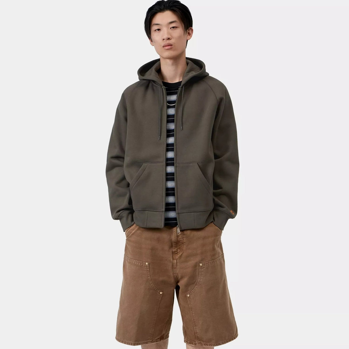 Carhartt WIP Hooded Chase Jacket: Shungite / Gold
