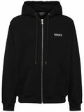 Versace Logo Zip Hoodie - Black