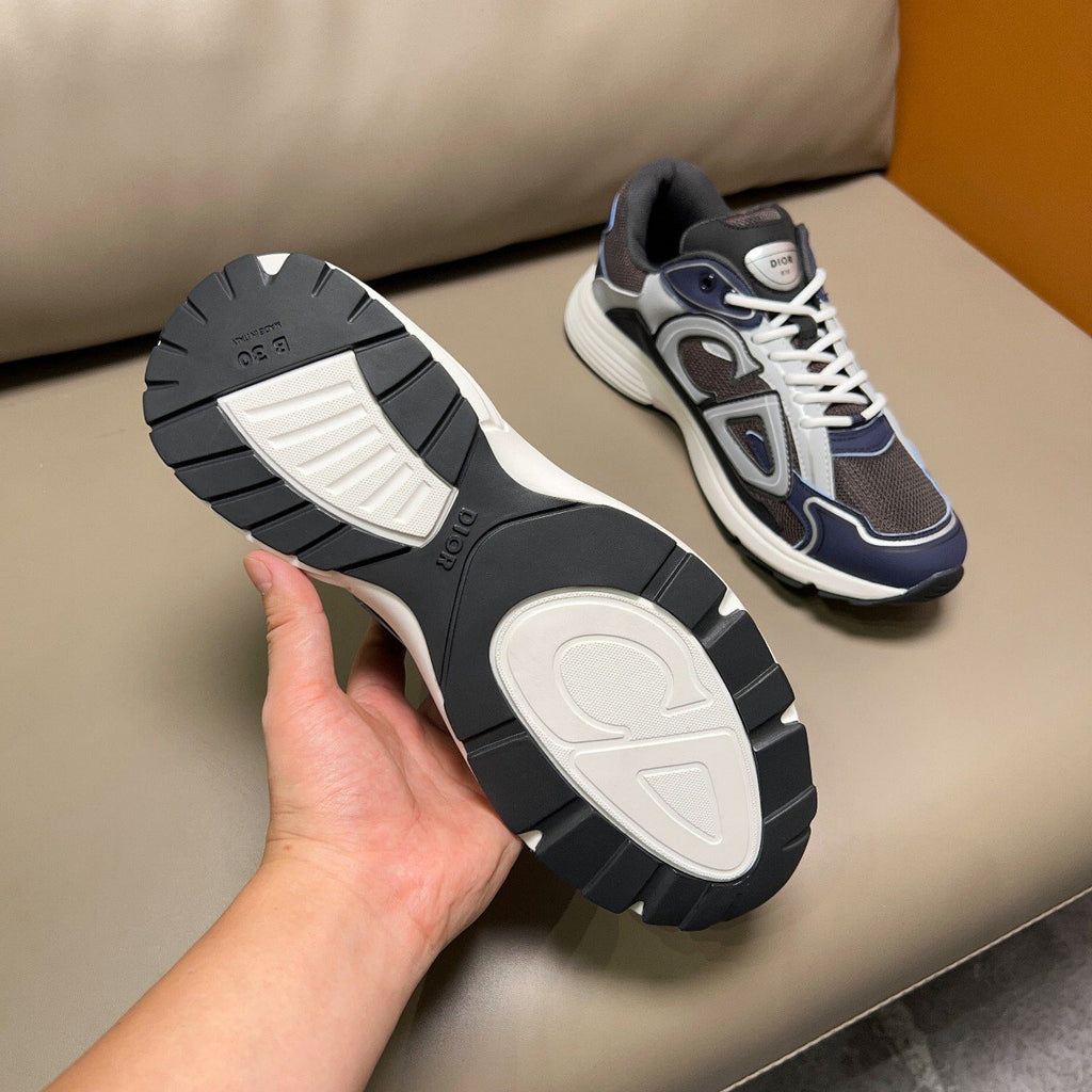Dior Navy Blue and Charcoal Gray Sneakers